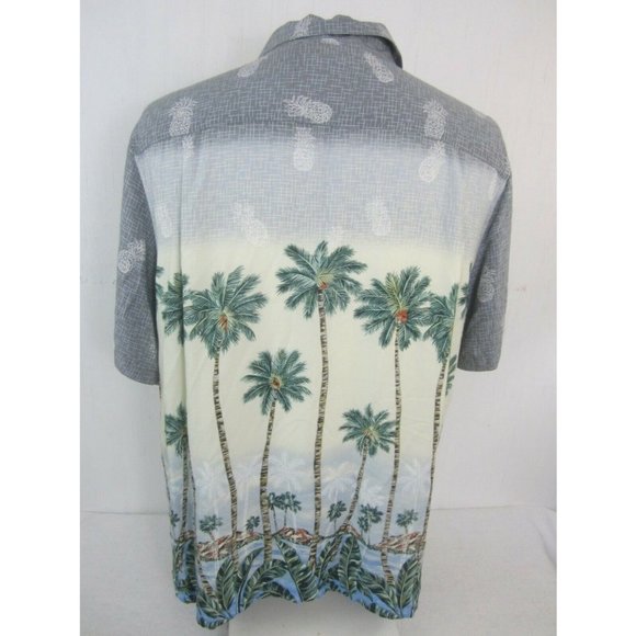 Batik Bay Men Hawaiian camp shirt pit to pit 25.5 XL aloha luau tropical palm - Picture 5 of 7